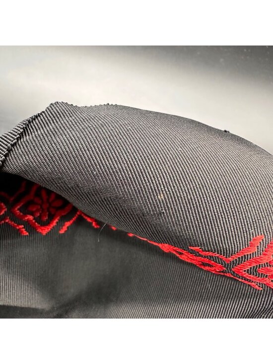 Vintage Japanese Obi Belt Pre Tied Bows Set Red Black Kimono Accessories Retro main image 9